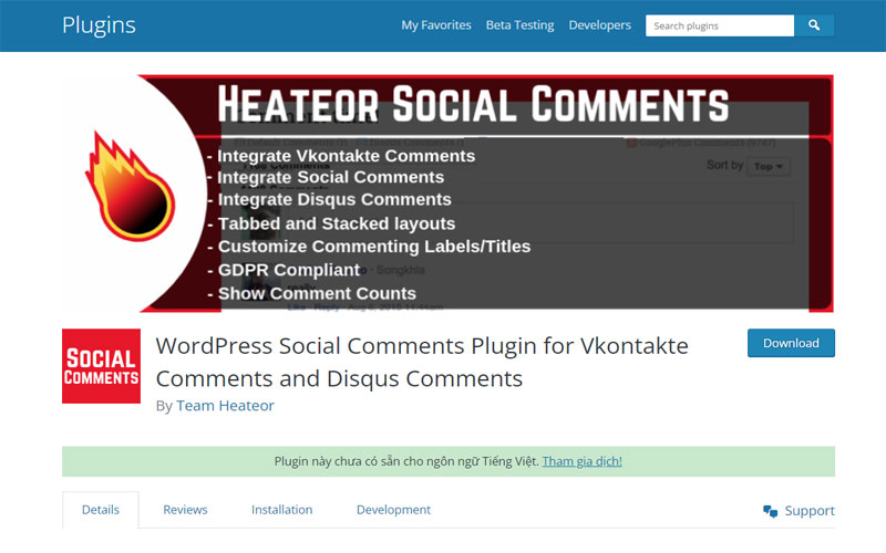 WordPress Social Comments Plugin